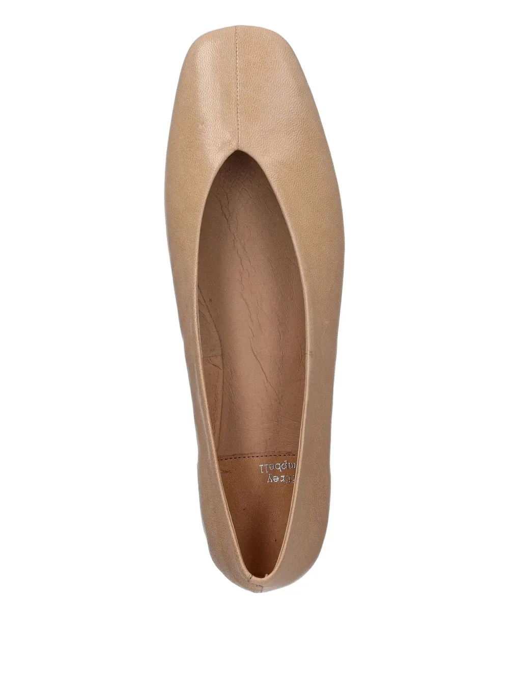 Jeffrey Campbell Square-toe Leather Ballet Flats In Neutral