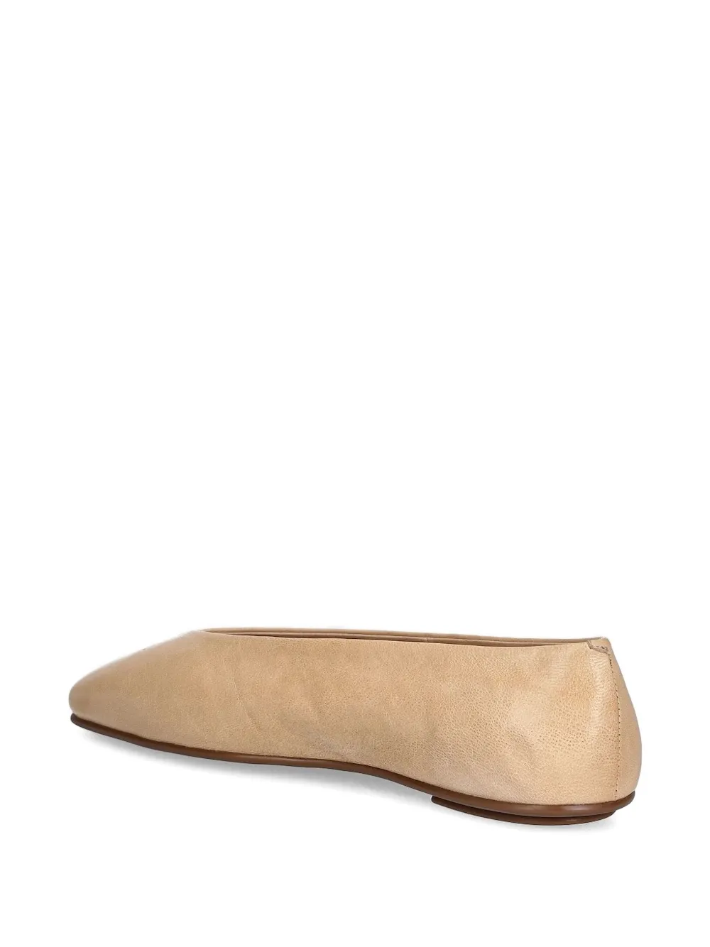 Jeffrey Campbell Square-toe Leather Ballet Flats In Neutral
