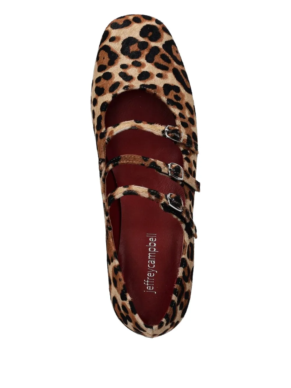 Jeffrey Campbell 35 mm pumps met luipaardprint en drie bandjes Beige