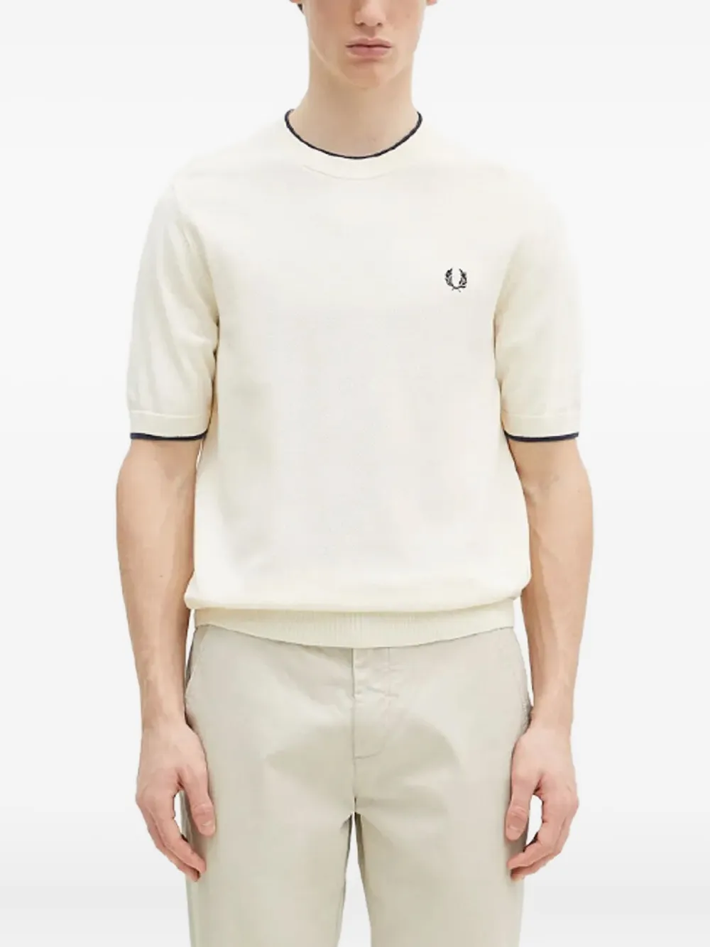 Fred Perry contrast-trim T-shirt | White | Image 1
