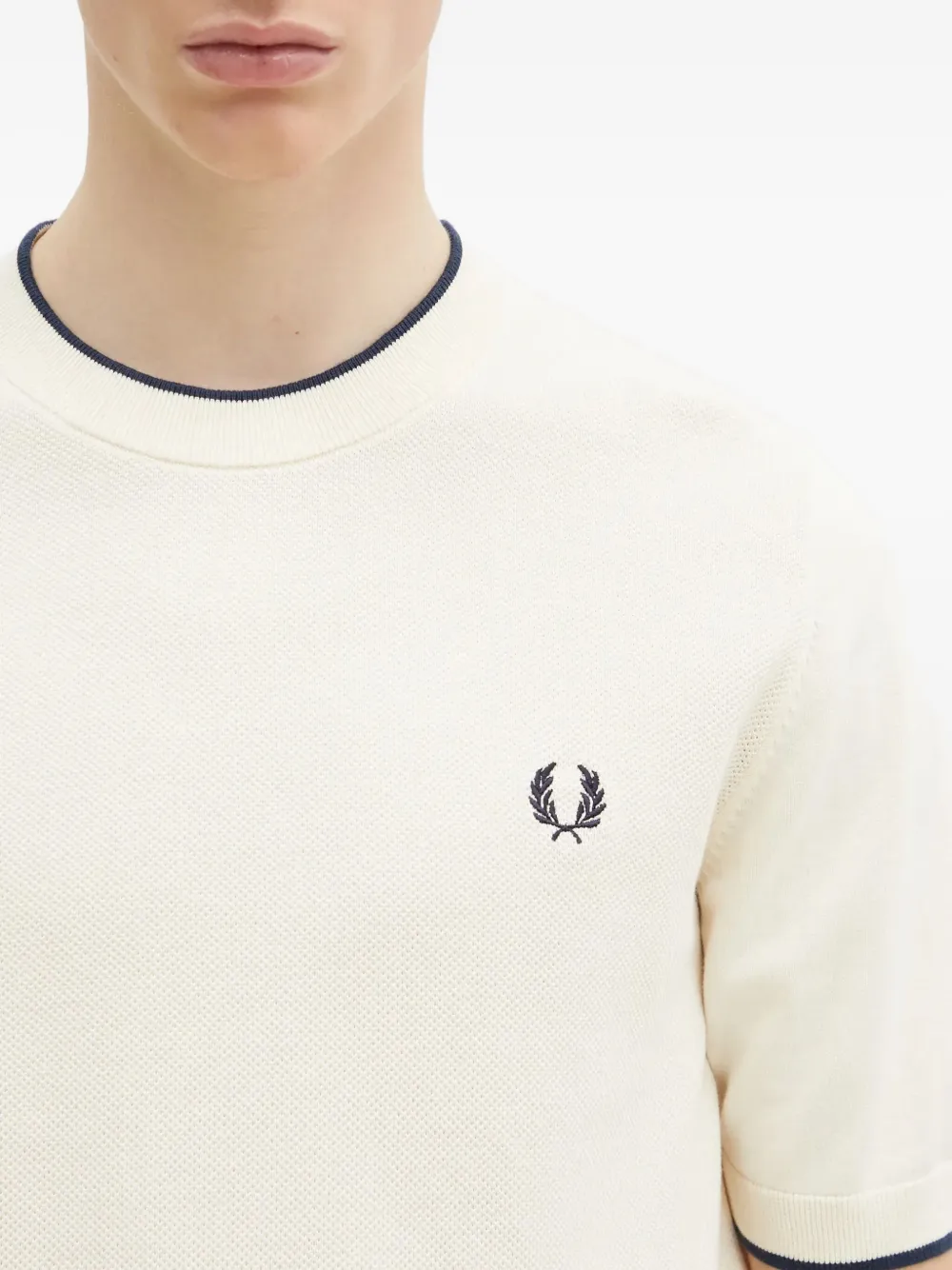 Fred Perry T-shirt met contrasterende afwerking Wit