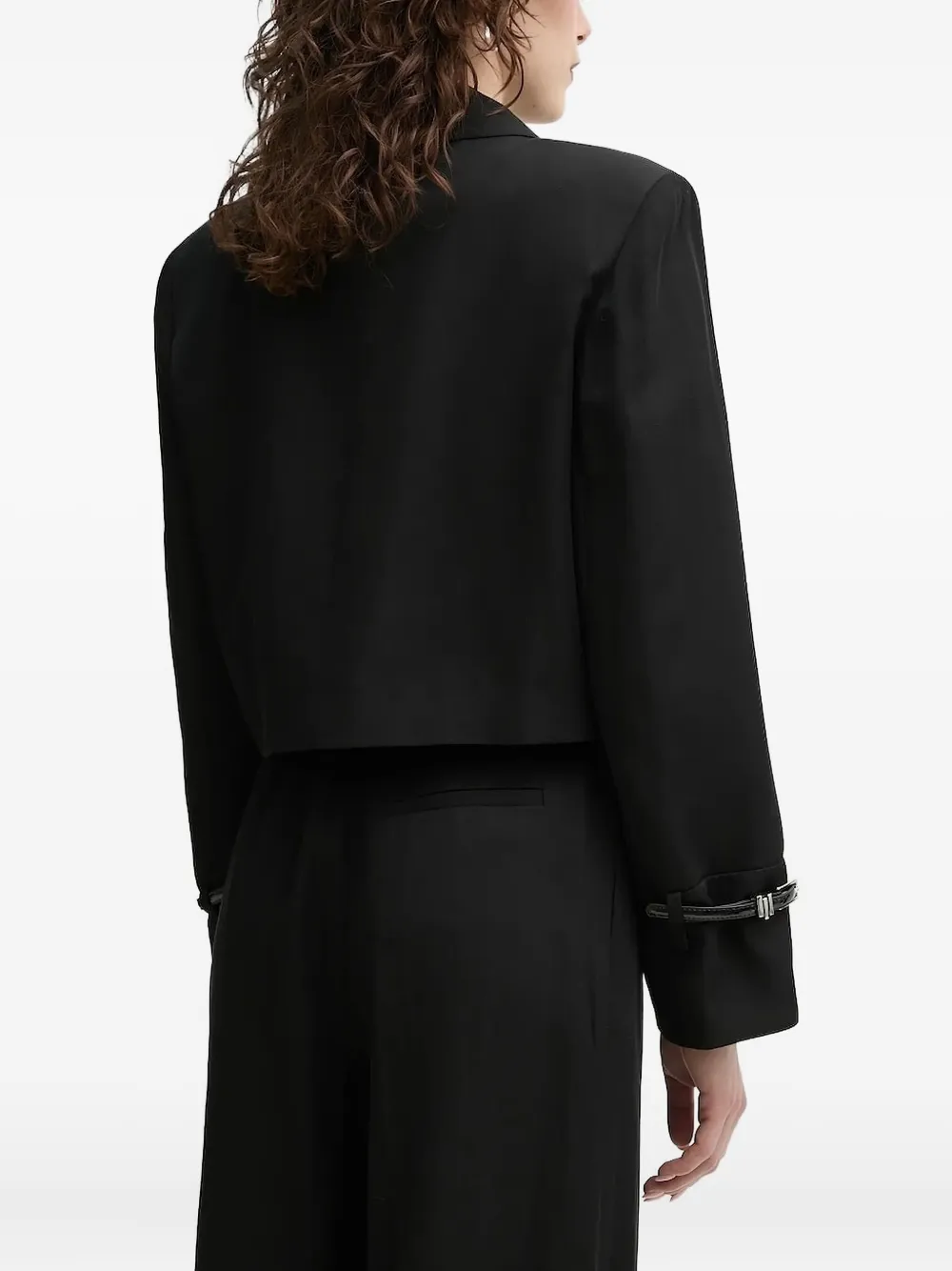Isabelle Blanche Cropped Buckle-cuff Jacket In Multi