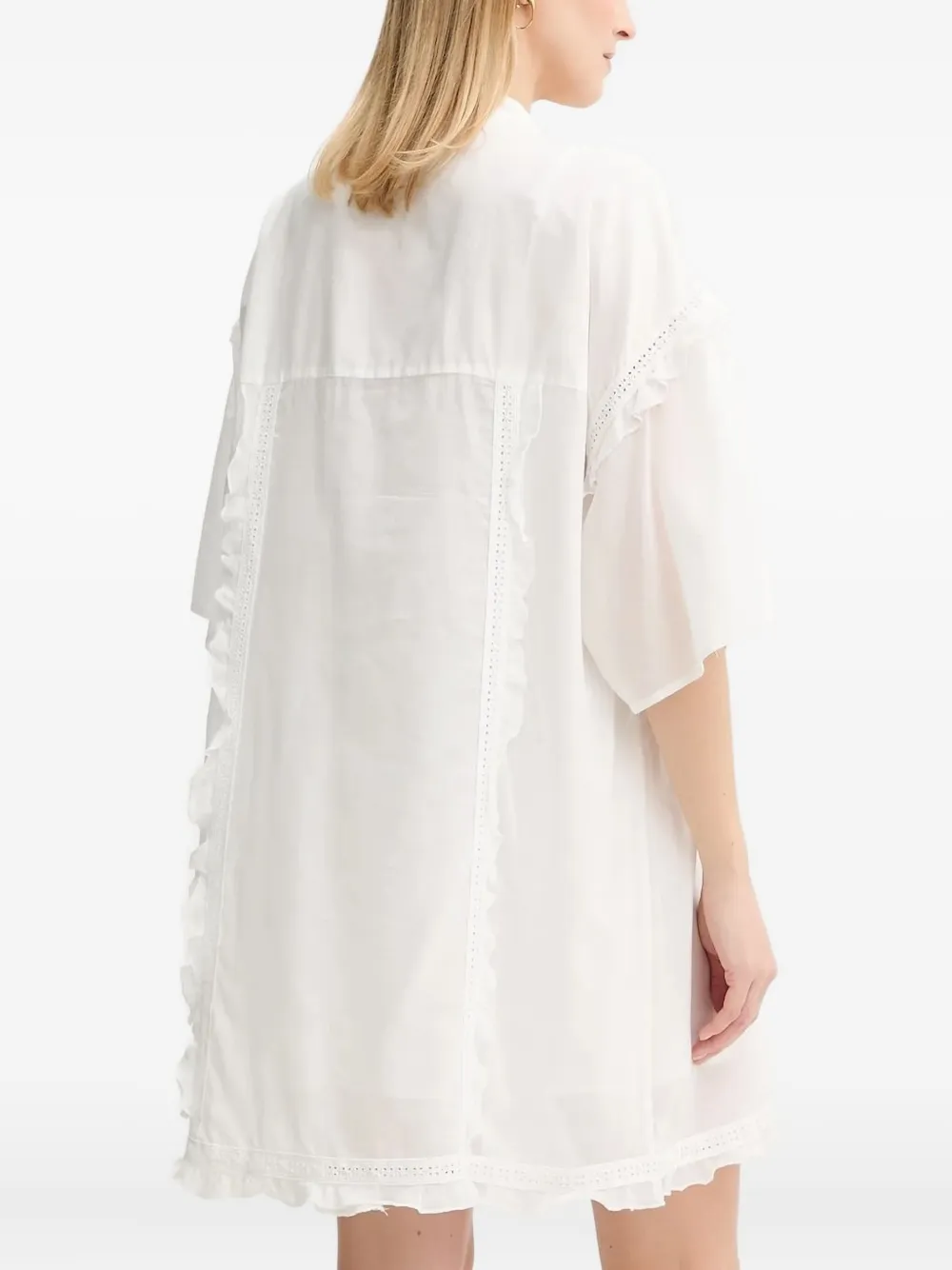 Isabelle Blanche Blousejurk met ruches Wit