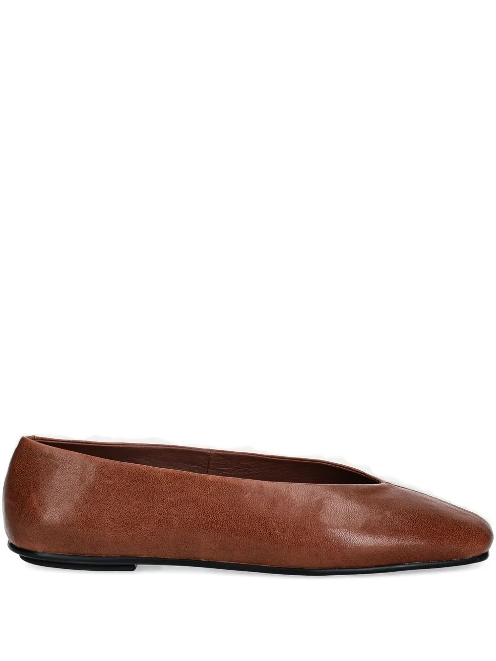 Jeffrey Campbell Leather Ballet Flats In Brown
