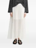 Isabelle Blanche elastic-waist flared midi A-line skirt - White