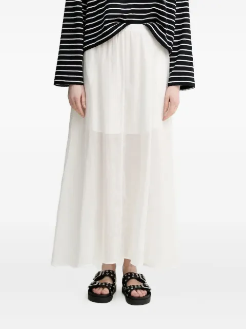 Isabelle Blanche elastic-waist flared midi A-line skirt