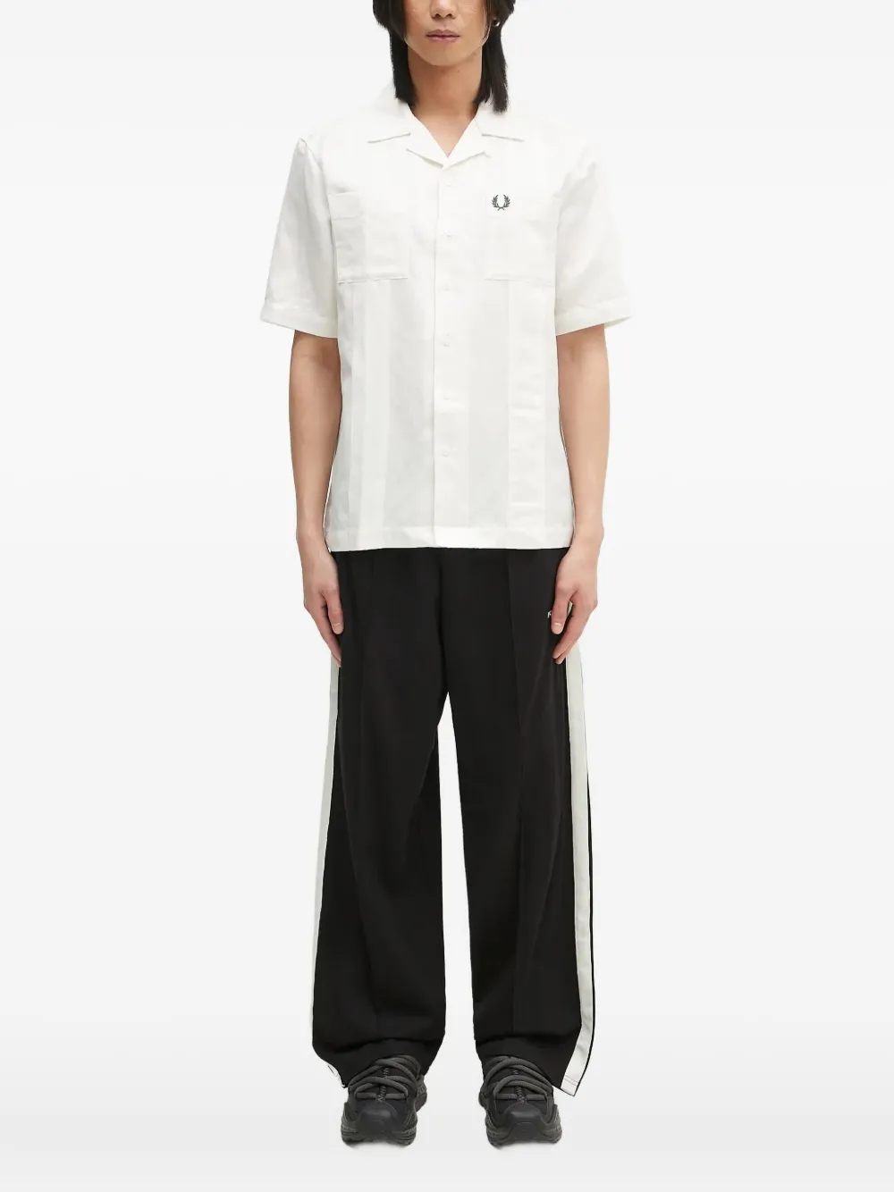 Fred Perry logo-embroidered shirt | White | Image 1