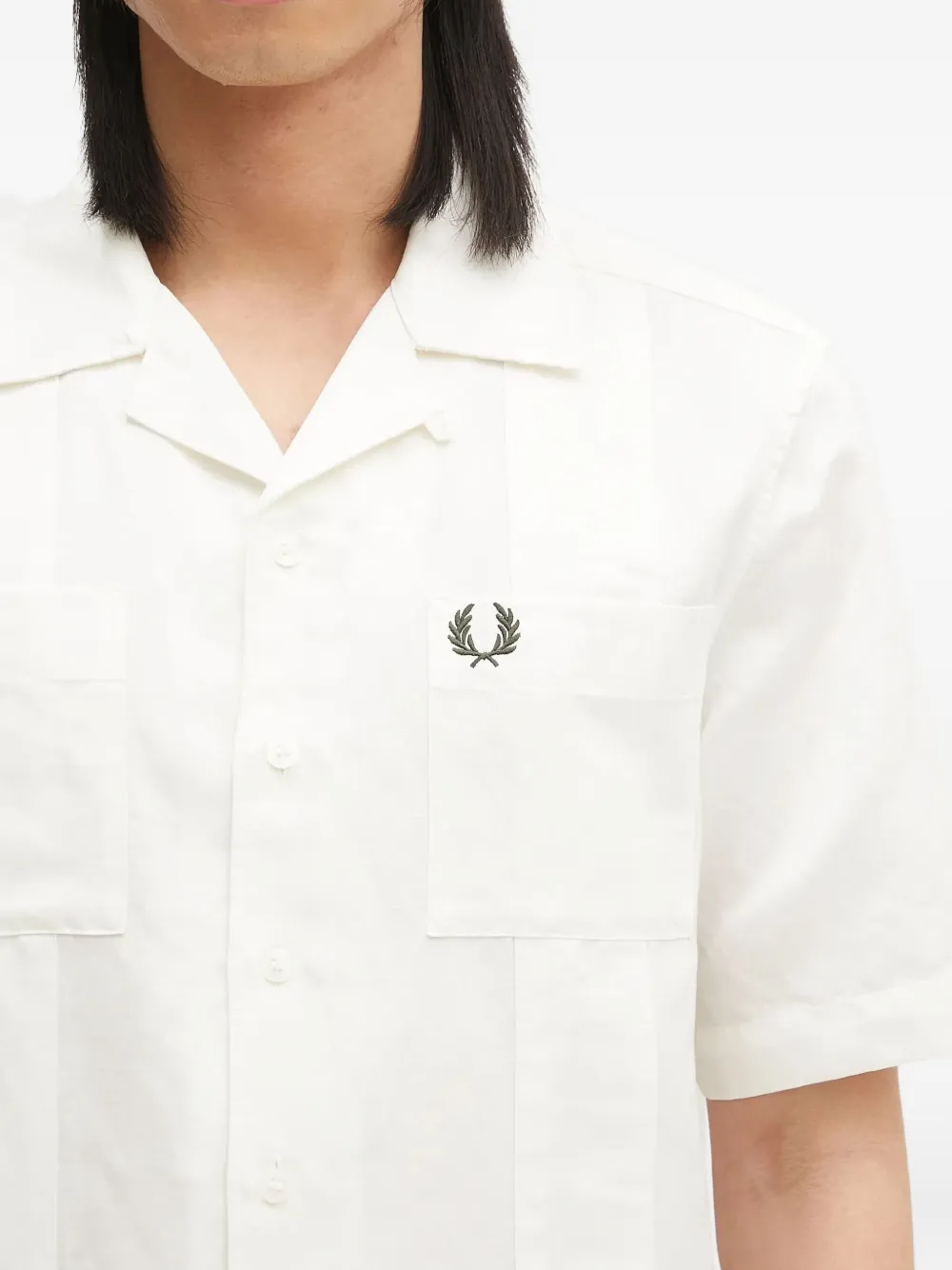 Fred Perry Overhemd met geborduurd logo Wit