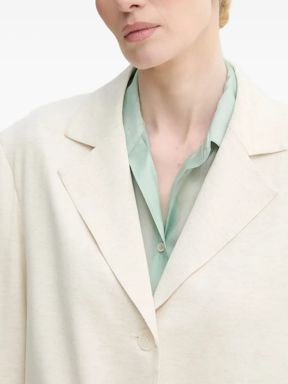 Isabelle Blanche Notched Layered Blazer In Neutral