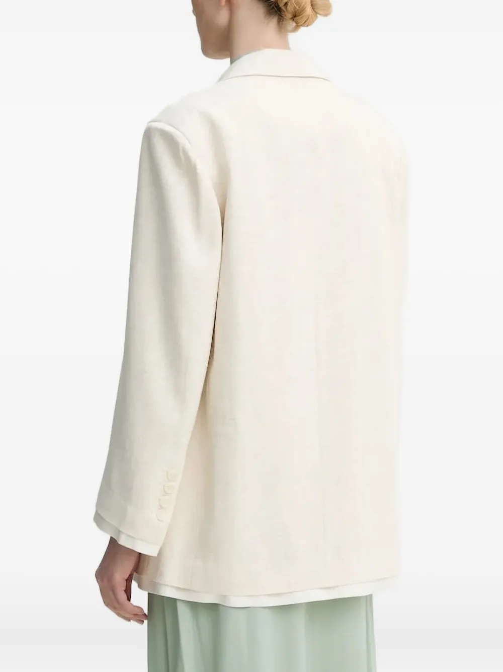 Isabelle Blanche Notched Layered Blazer In Neutral