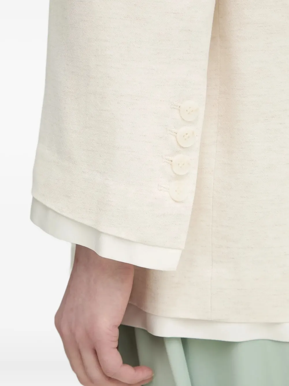 Isabelle Blanche Notched Layered Blazer In Neutral