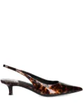 Jeffrey Campbell 50mm tortoiseshell slingback pumps - Brown