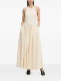 Isabelle Blanche halter-neck gathered maxi dress - Neutrals