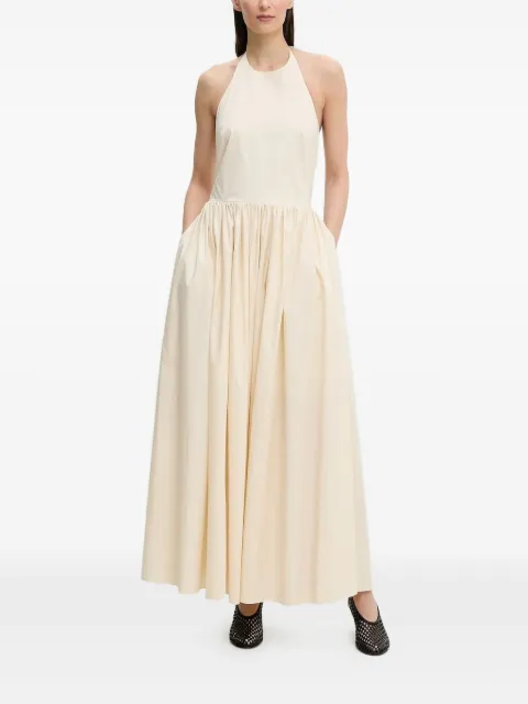 Isabelle Blanche halter-neck gathered maxi dress