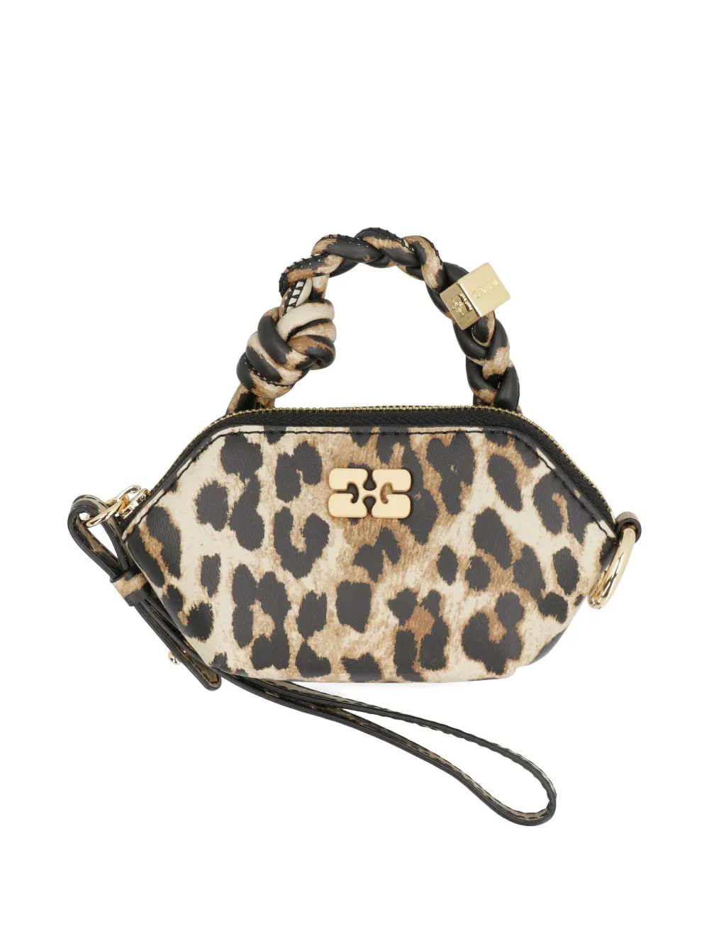 GANNI Mini-tas met luipaardprint Bruin