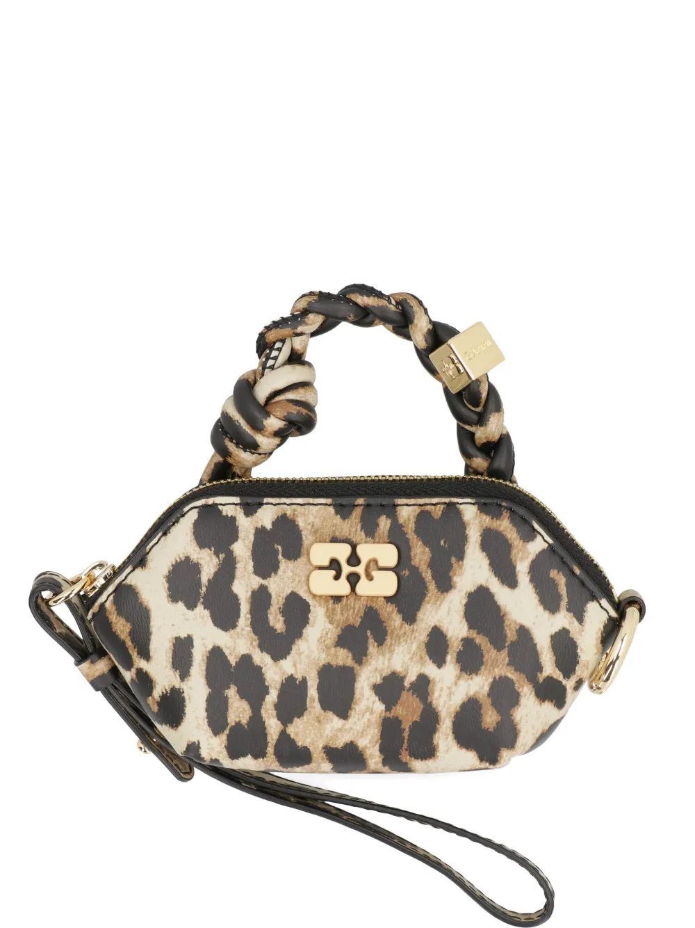 GANNI Mini-tas met luipaardprint Bruin