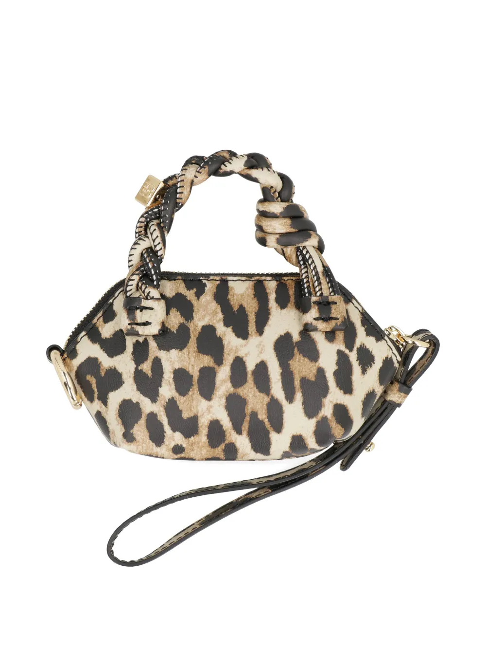 GANNI Mini-tas met luipaardprint Bruin