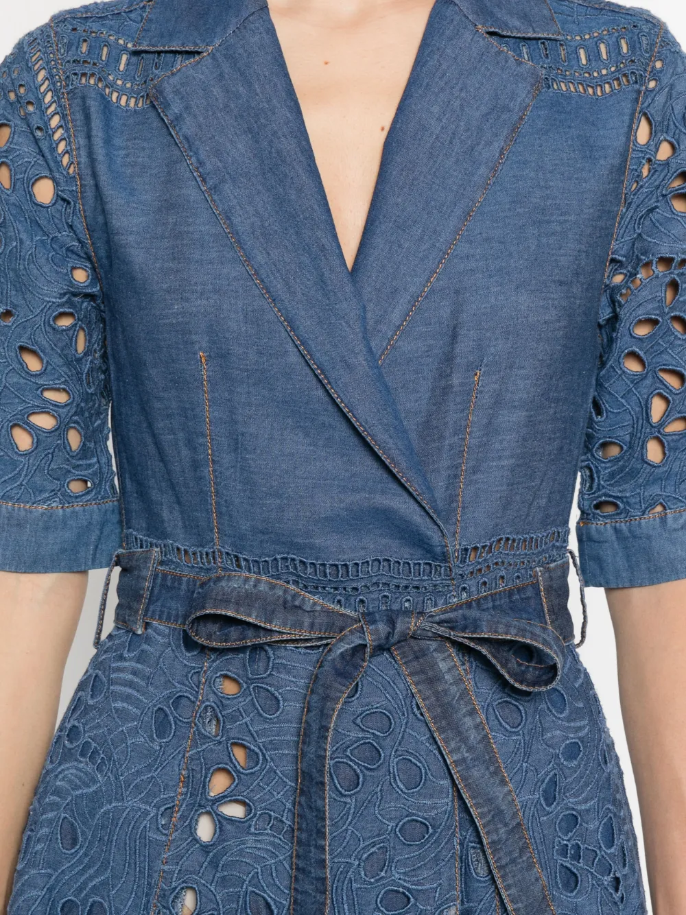 Ermanno Scervino Maxi-jurk met kant Blauw