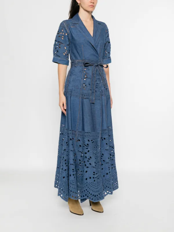 Ermanno Scervino lace-embellished Maxi Dress | Blue | FARFETCH