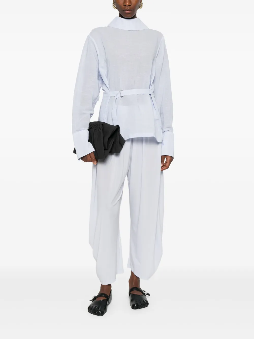 Issey Miyake T-shirt met paperesque print Blauw