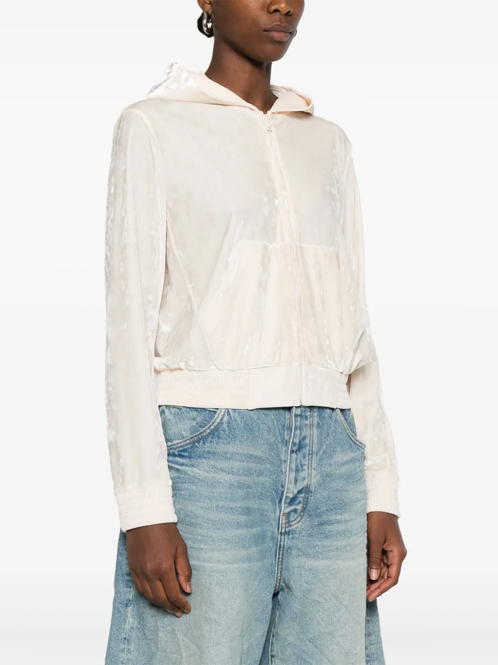 MC2 Saint Barth Fluwelen hoodie Beige