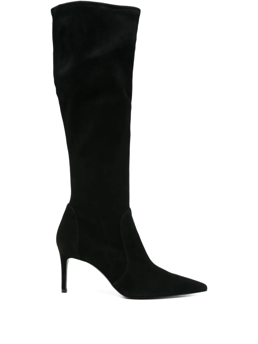 Stuart Weitzman 80mm pointed-toe stretch-knit boots Black