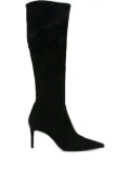 Stuart Weitzman 80mm pointed-toe stretch-knit boots - Black