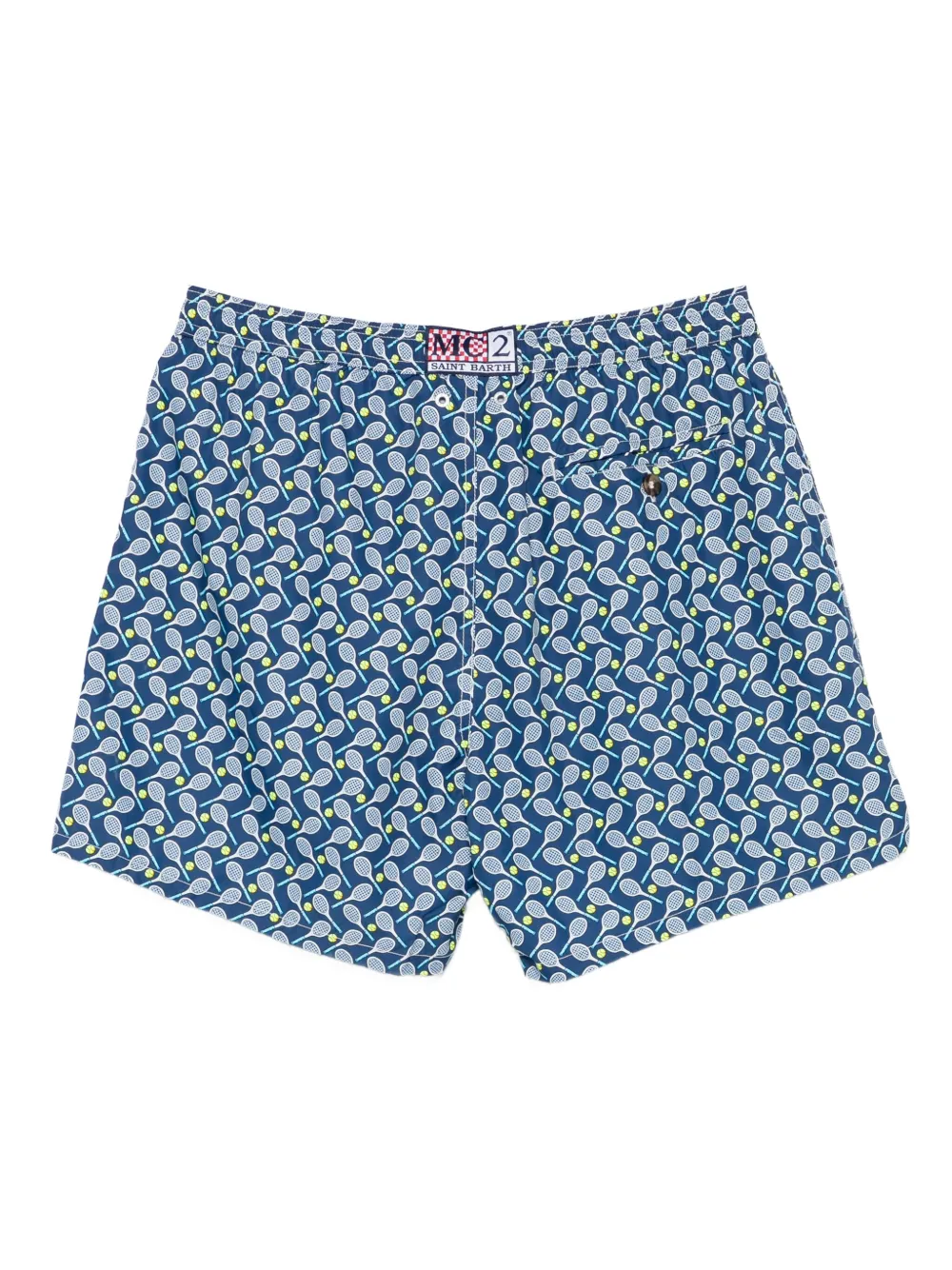MC2 Saint Barth tennis-print swim shorts Blauw