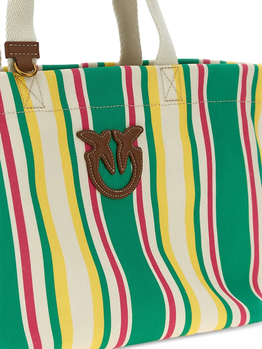 Pinko Canvas Medium Shoulder Bag In Green