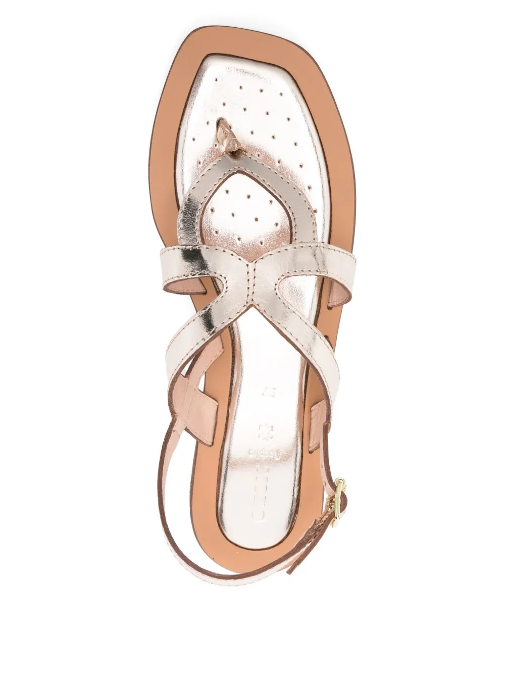 Geox Sozy leather buckled sandals Gold