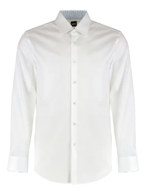 BOSS patterned-collar cotton shirt