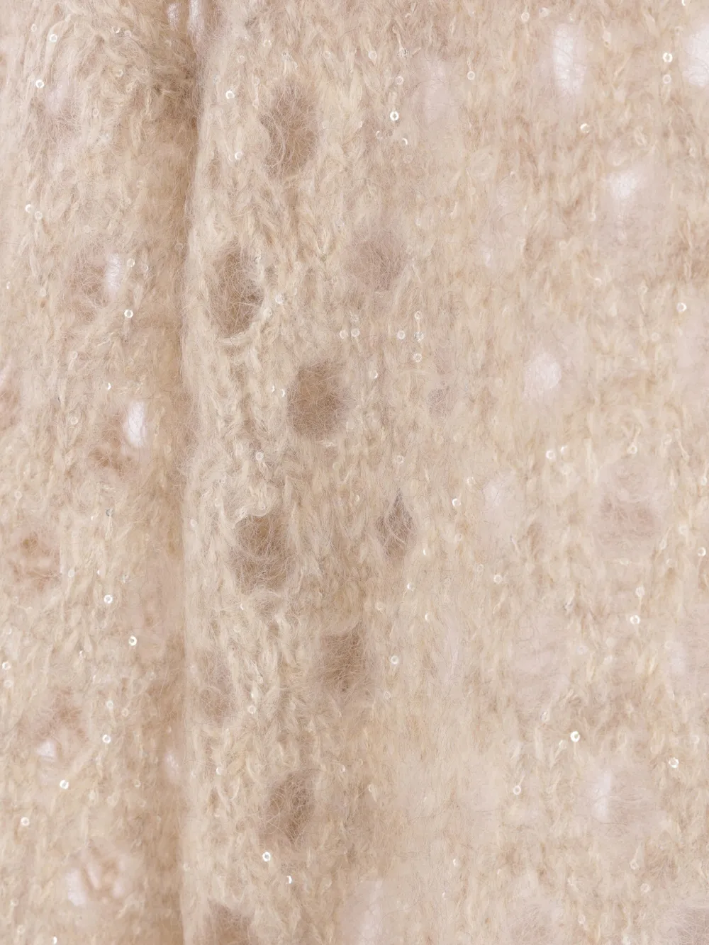Brunello Cucinelli sequin-embellished knitted jumper Beige