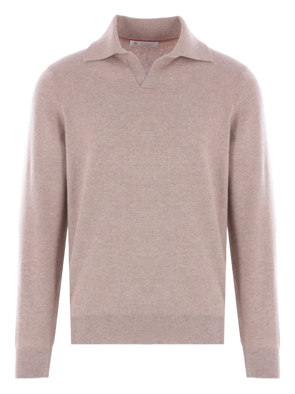 Brunello Cucinelli polo-neck cashmere sweater Beige