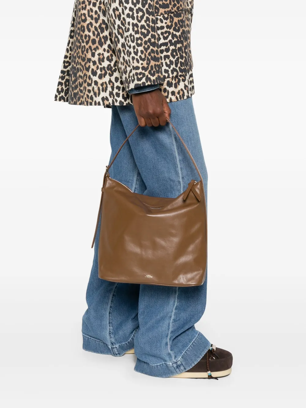 A.P.C. leather shoulder bag Bruin