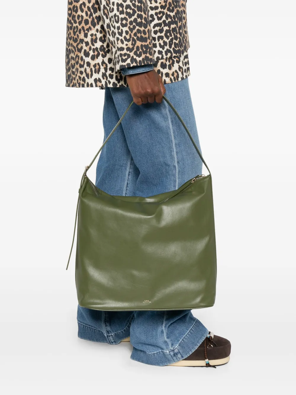 A.P.C. leather shoulder bag Groen