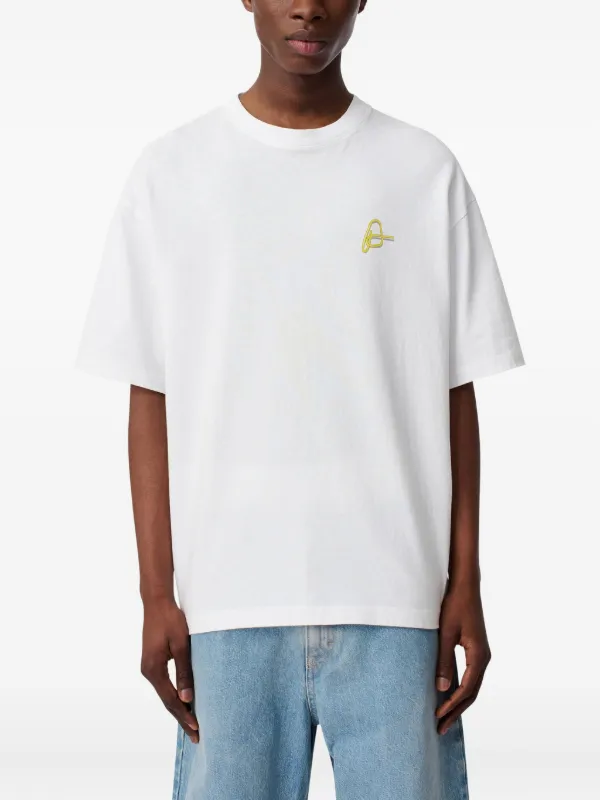 Axel Arigato Paper Clip logo-embroidered T-shirt White FARFETCH AE
