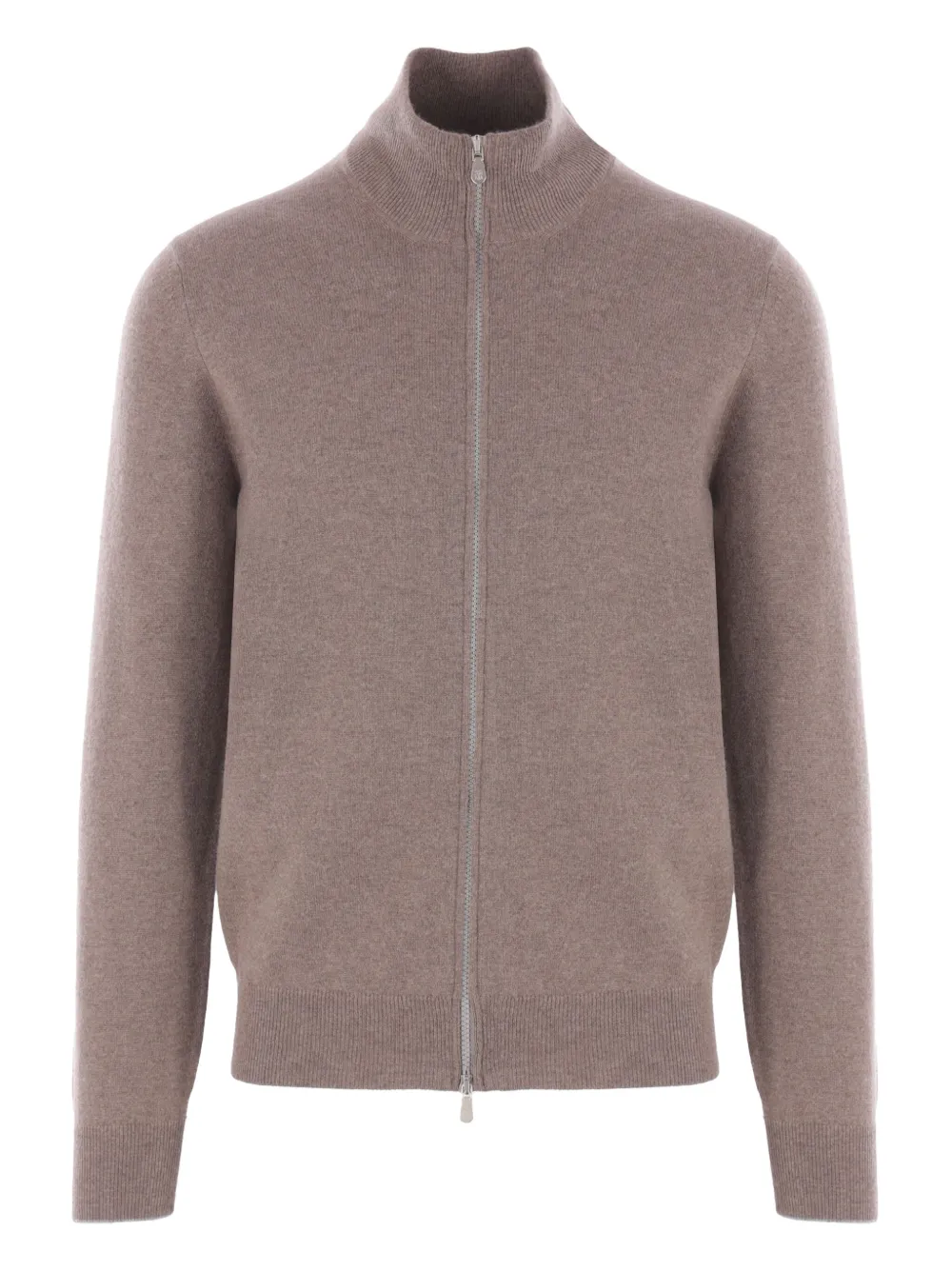 Brunello Cucinelli Vest met hoge hals en rits Beige