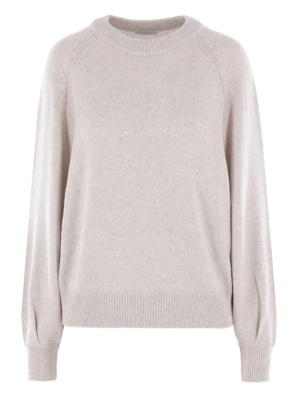 Brunello Cucinelli sequin-embellished raglan-sleeve sweat Beige