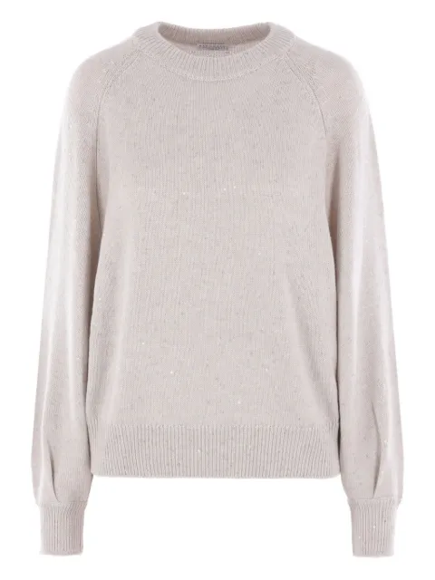 Brunello Cucinelli sequin-embellished raglan-sleeve sweat