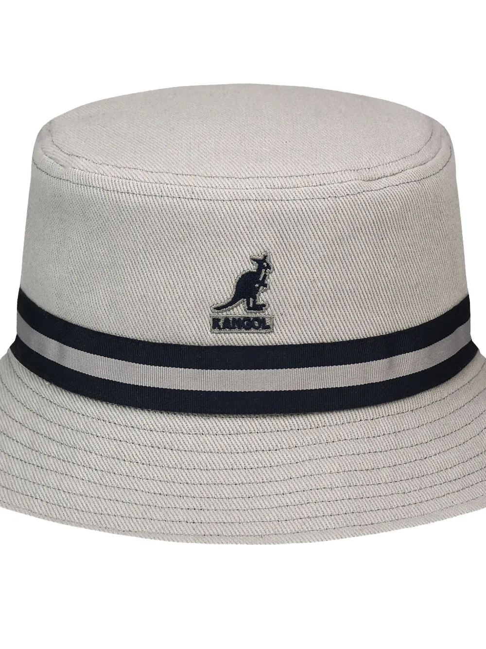 Kangol Vissershoed met gestreept detail Grijs
