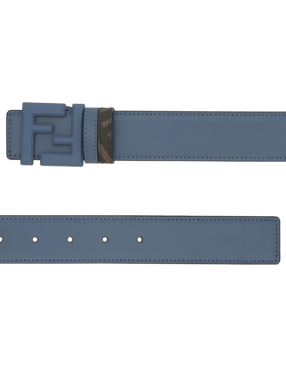 FENDI FF-logo leather belt Blauw