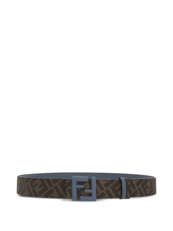 FENDI レザーベルト FENDI FF-logo Leather Belt | Blue | FARFETCH
