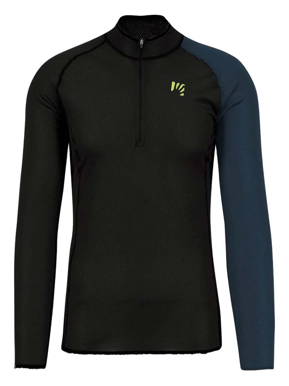 raglan-sleeve zip-neck top