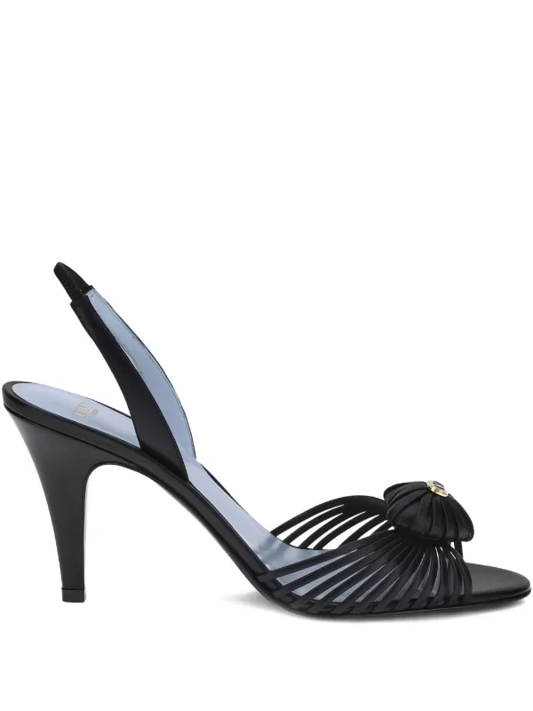 Valentino Garavani 85mm Royal Slingback Leather Sandals Black FARFETCH  IN