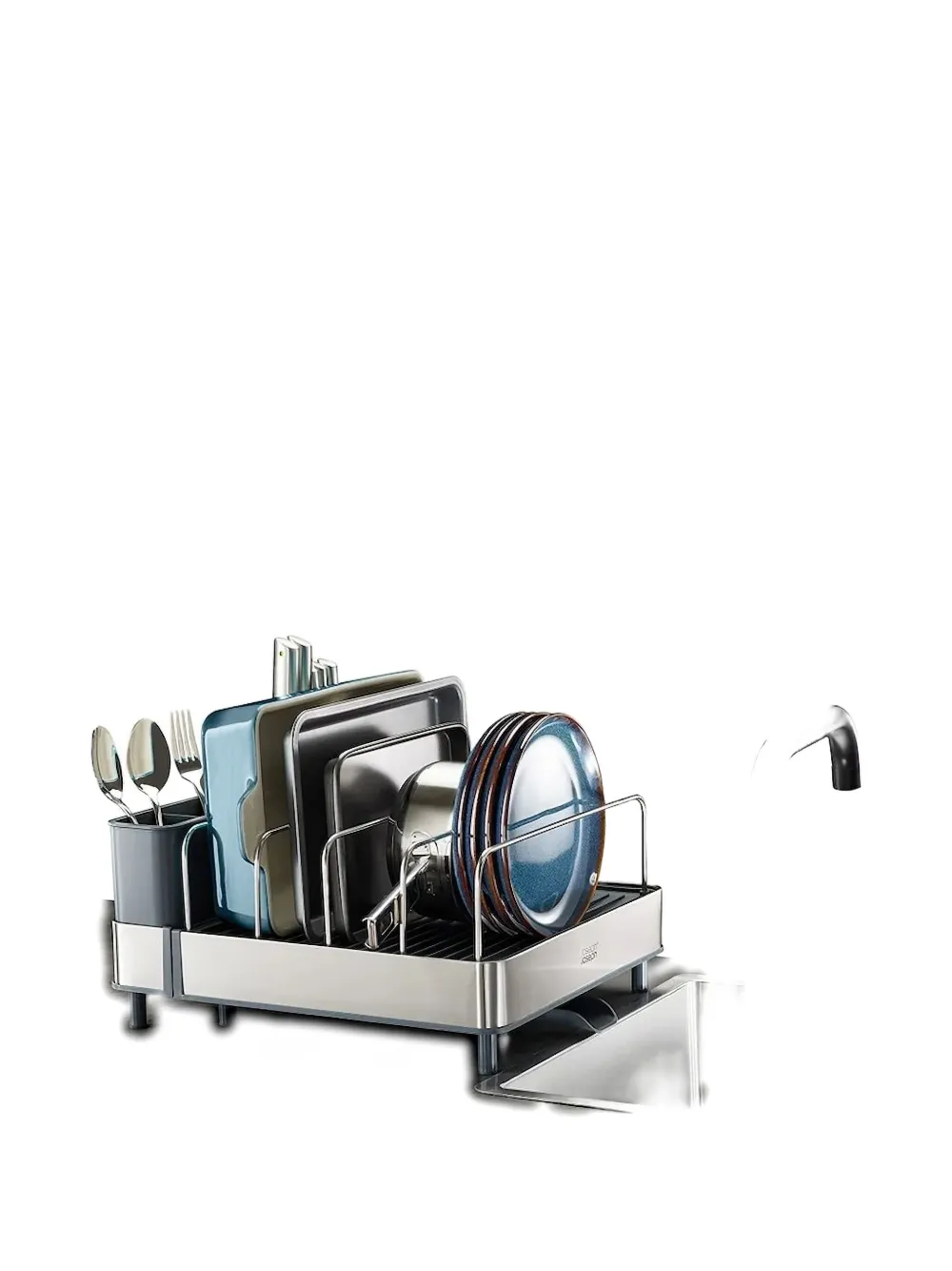 Joseph Joseph Cutlery-draining Dish Rack In Metallic