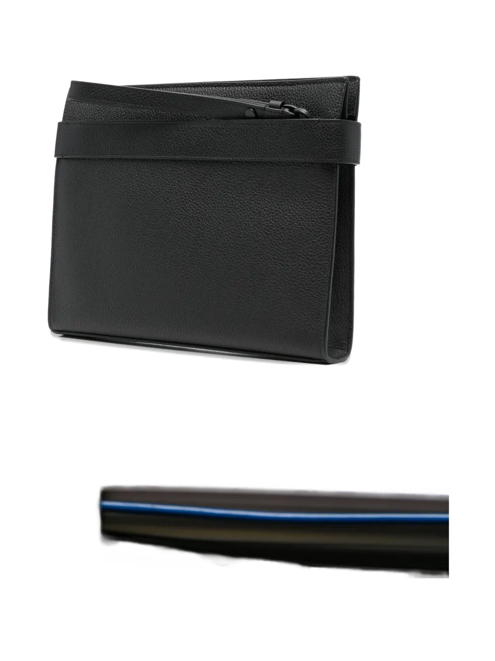 Ferragamo Clutch met gancini-gesp Zwart