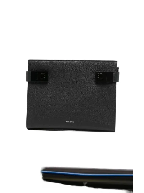 Ferragamo Gancini-buckle leather clutch bag