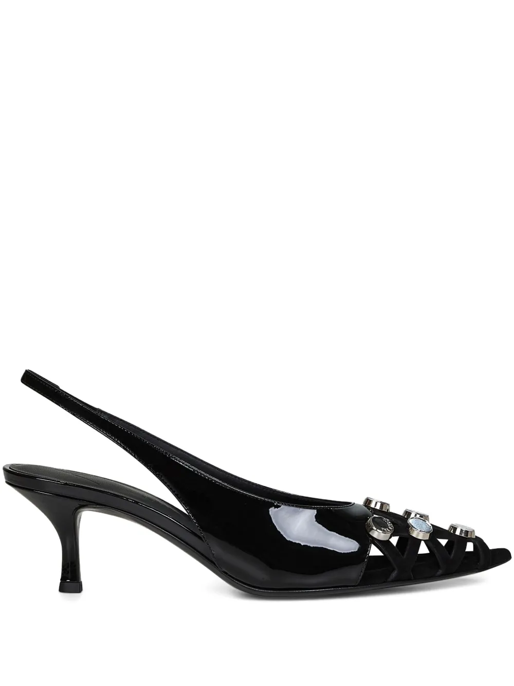 The Attico 50mm leather slingback pumps Black