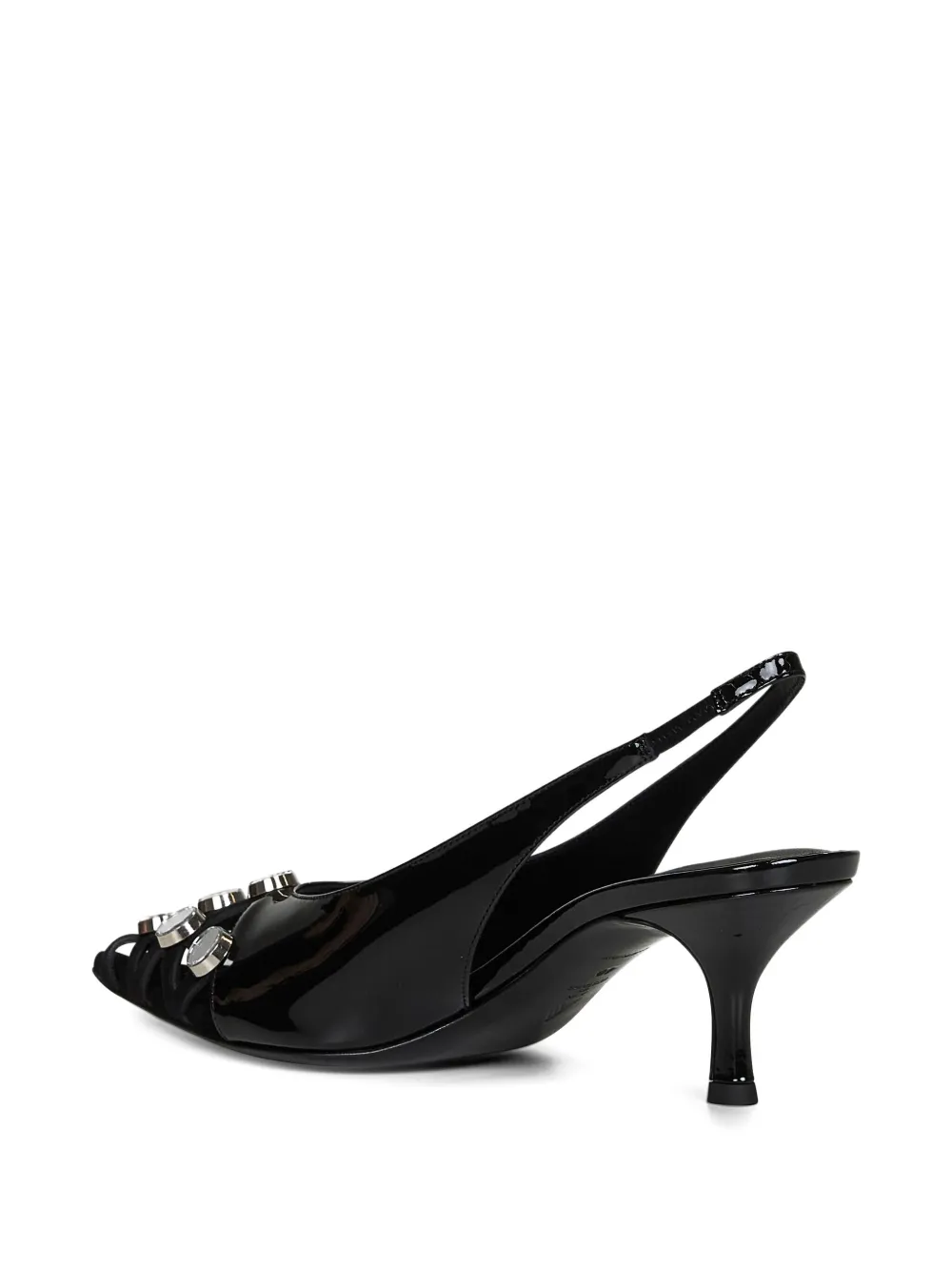 The Attico 50mm leather slingback pumps Black
