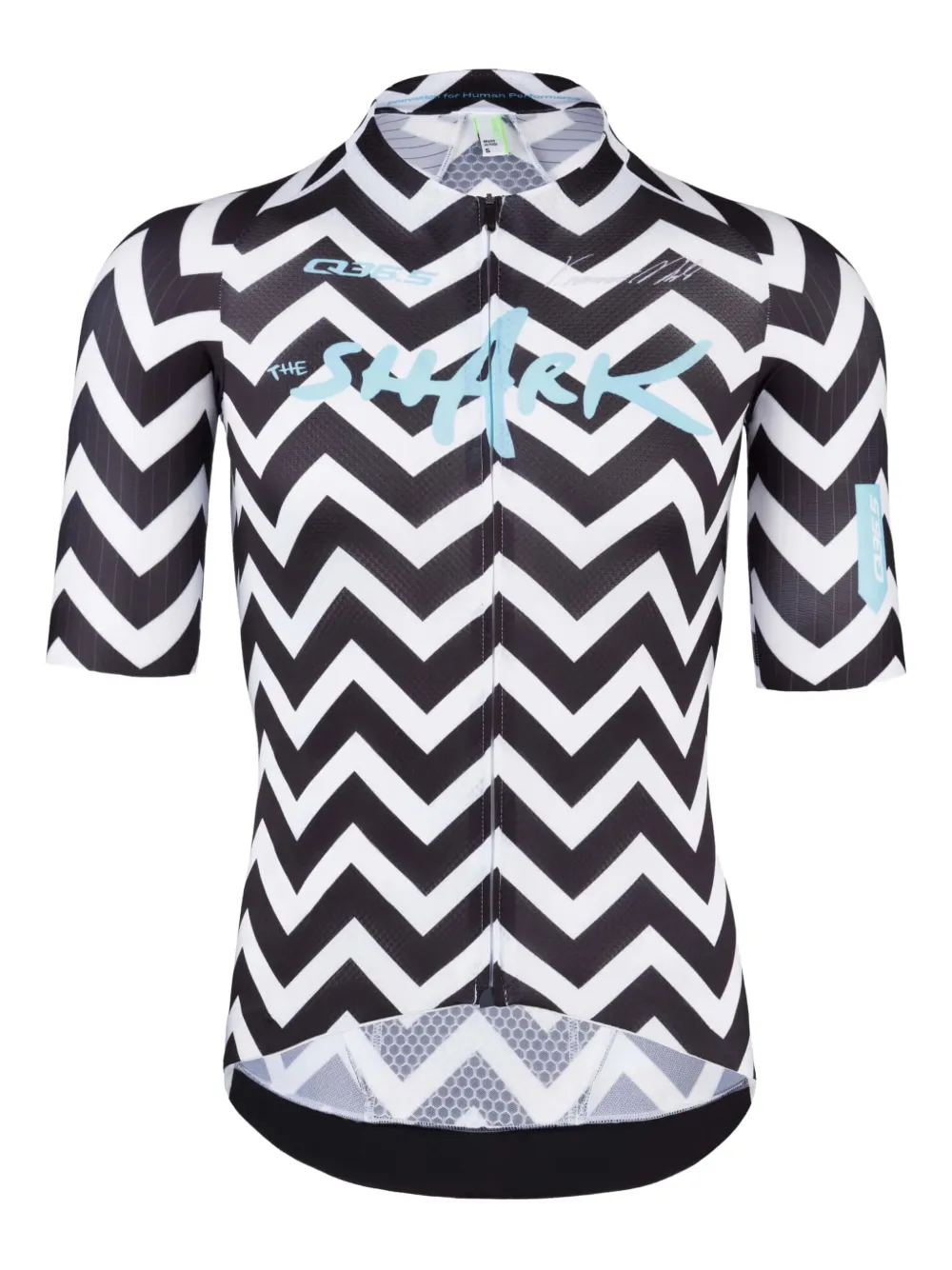 Q36.5 Fietsshirt met chevron patroon Zwart